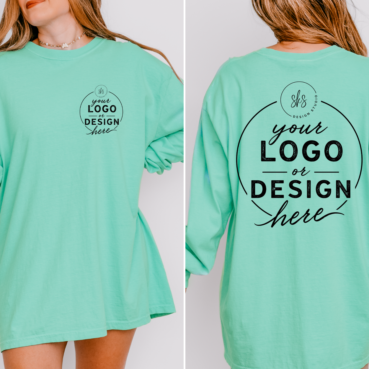 CUSTOM LOGO | Unisex Long Sleeve Shirt [COMFORT COLORS]