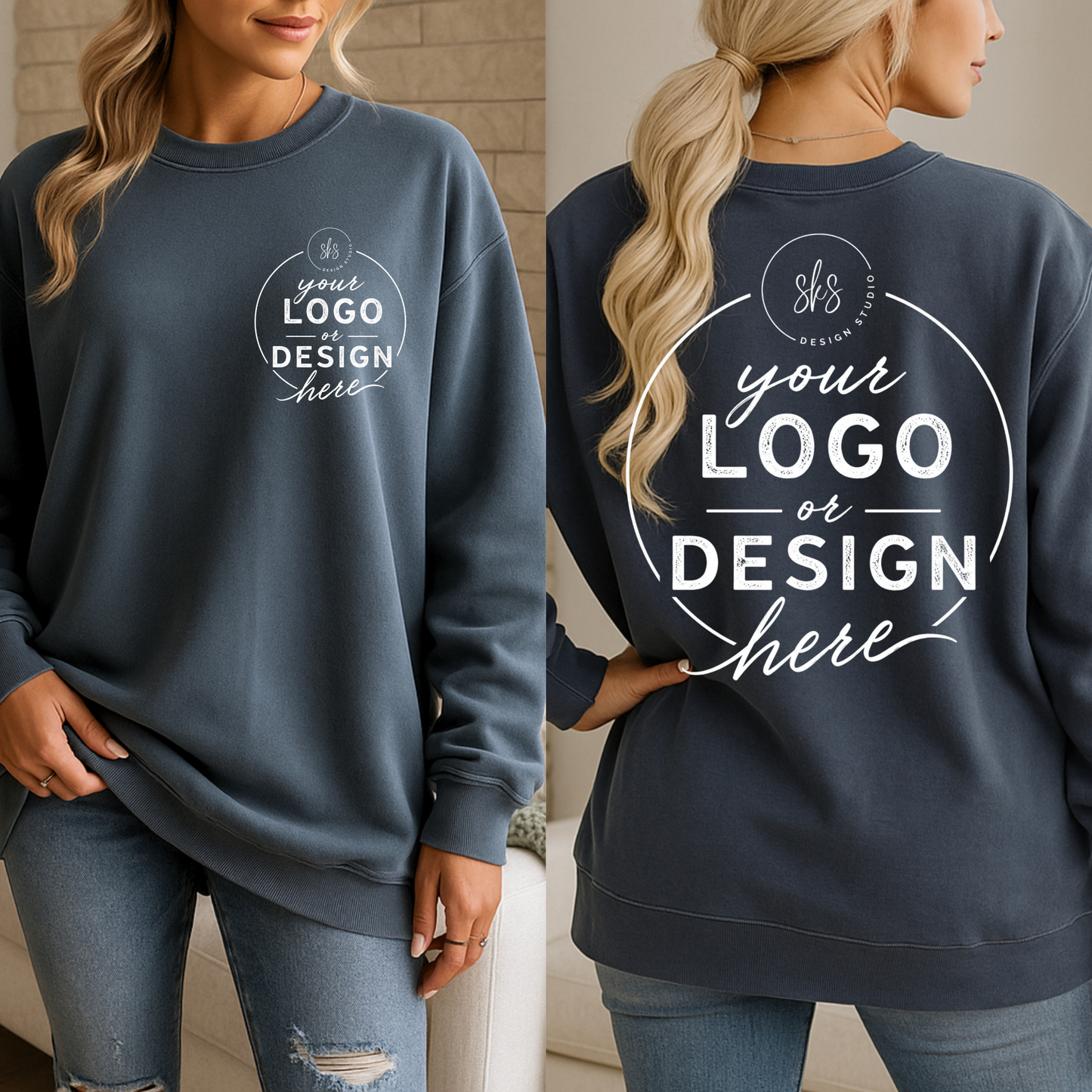 CUSTOM LOGO | Unisex Crewneck Sweatshirt [COMFORT COLORS]