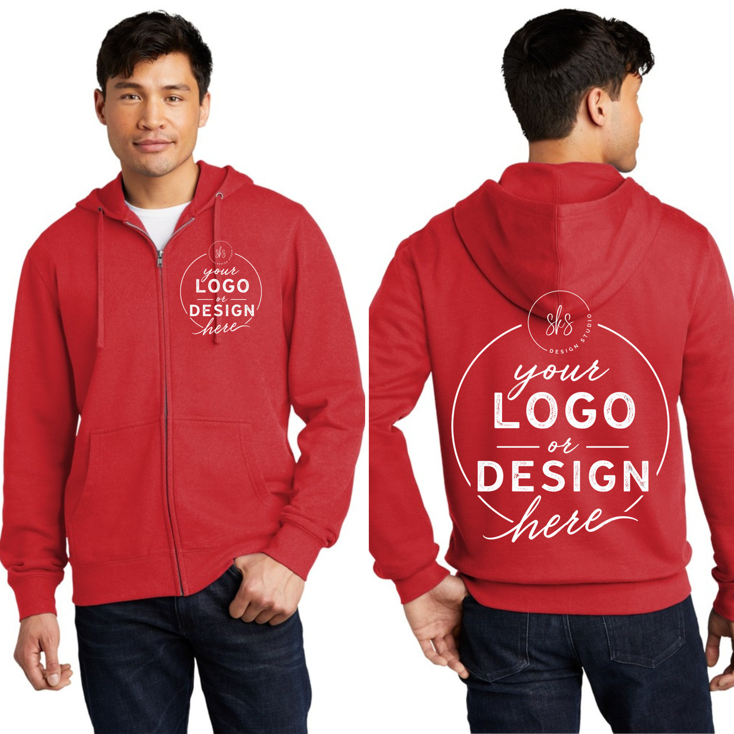 CUSTOM LOGO | Unisex Zip Up Hoodie [DISTRICT]
