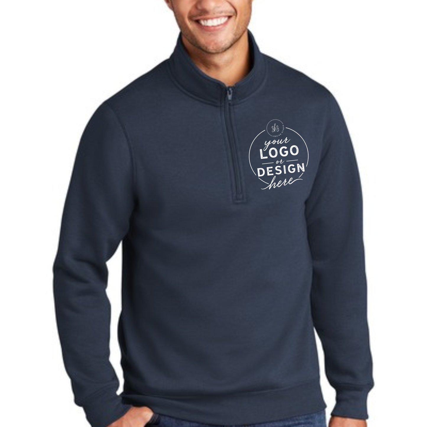 CUSTOM LOGO | Unisex Quarter-Zip Sweatshirt [PORT & CO]