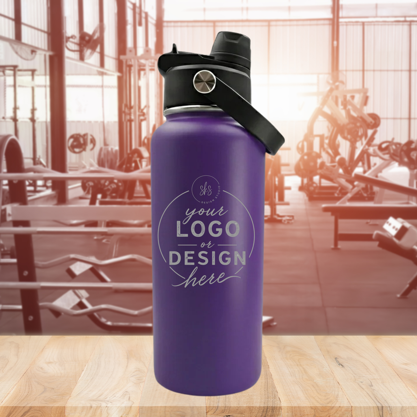 CUSTOM LOGO | ENGRAVED | 32oz Stainless Steel Sports Water Bottle