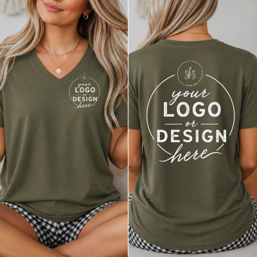 CUSTOM LOGO | Women's V-Neck T-Shirt [BELLA CANVAS]