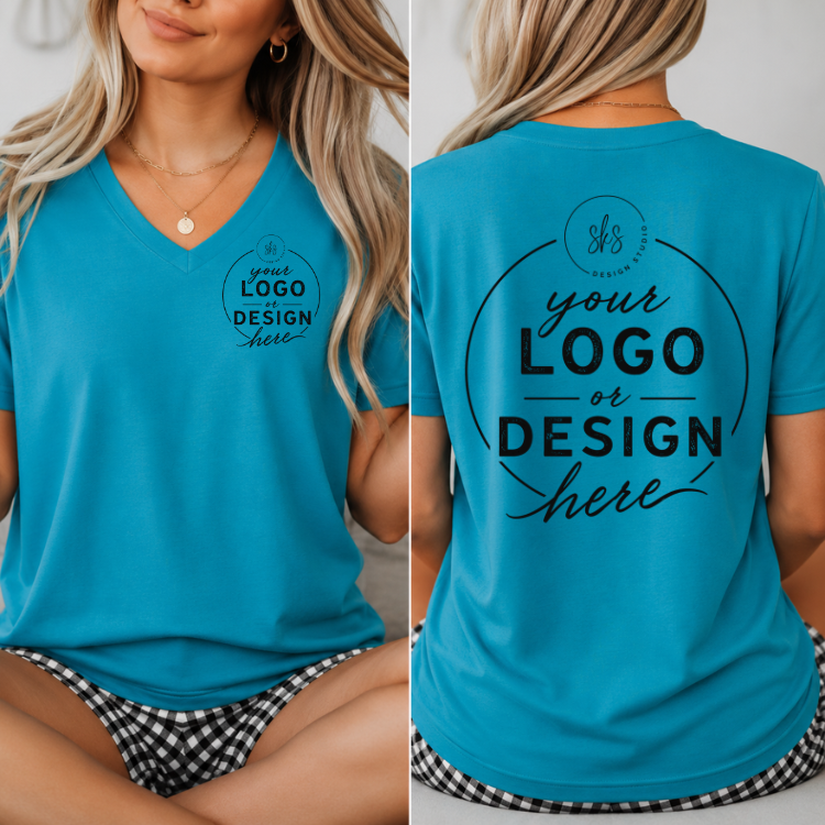 CUSTOM LOGO | Women's V-Neck T-Shirt [BELLA CANVAS]