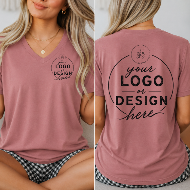 CUSTOM LOGO | Women's V-Neck T-Shirt [BELLA CANVAS]