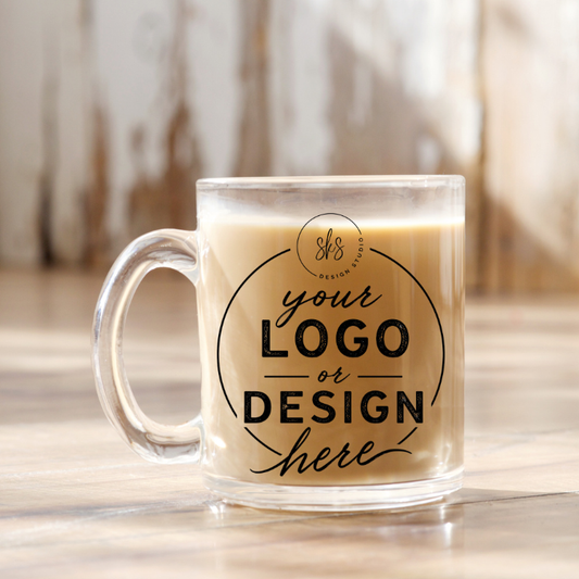 CUSTOM LOGO | UVDTF | 12 oz Clear Coffee Mug