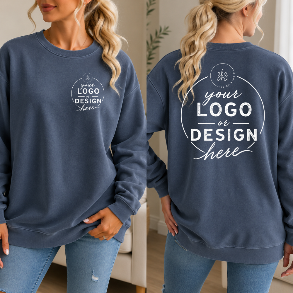CUSTOM LOGO | Unisex Crewneck Sweatshirt [COMFORT COLORS]