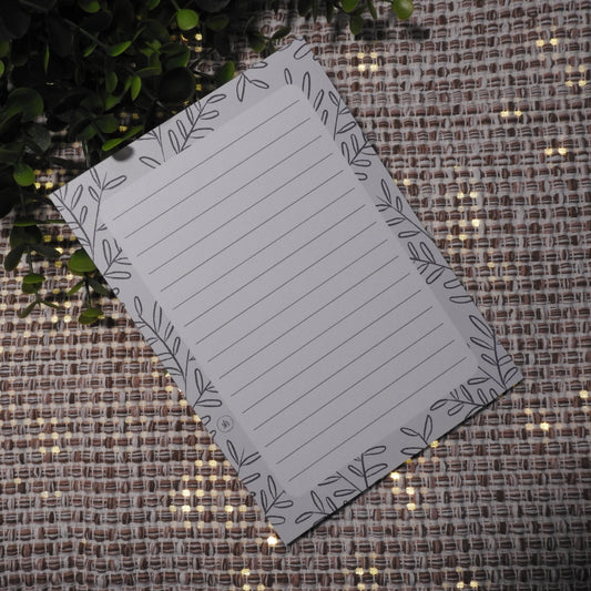 5x7 Notepad | Minimalist Floral Design