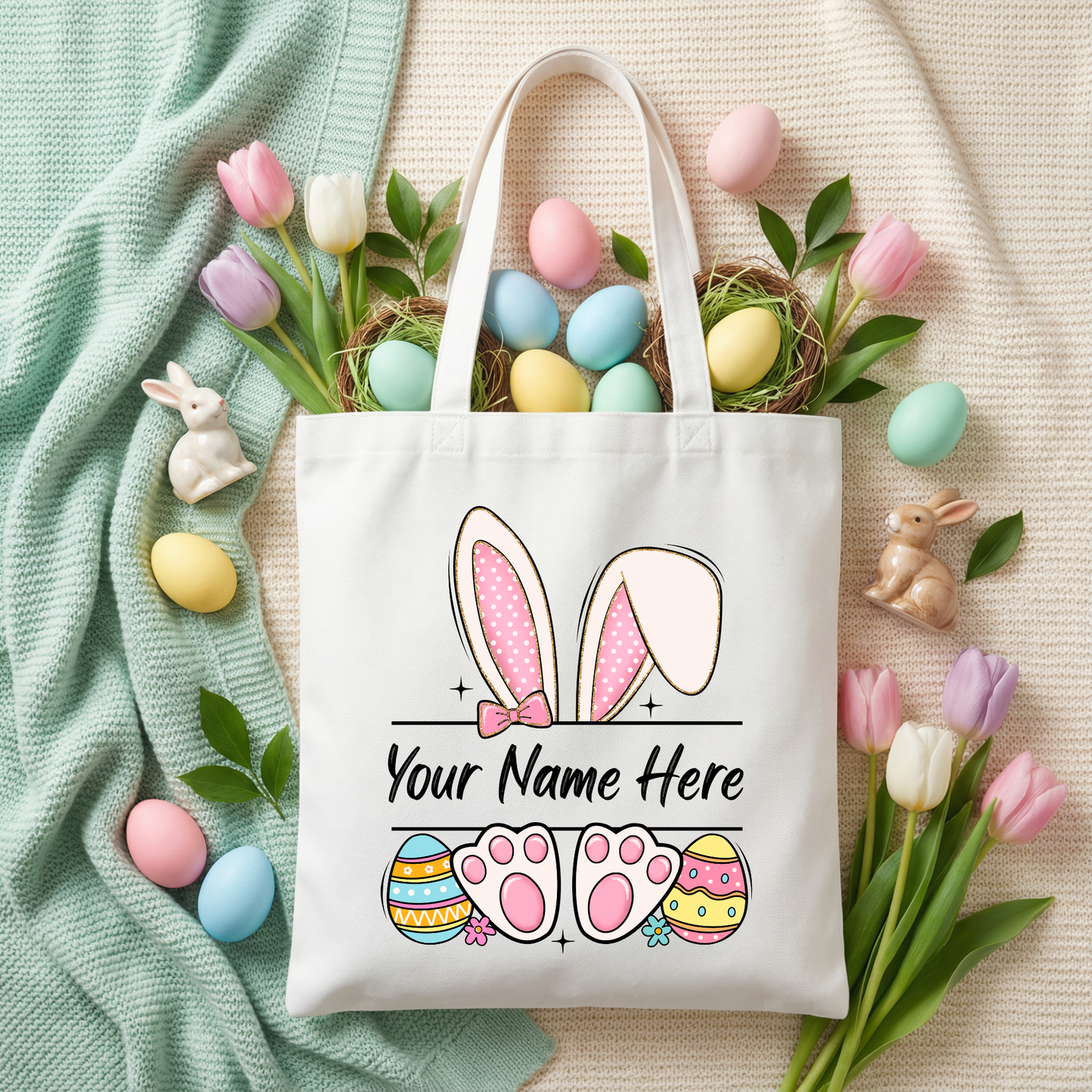PERSONALIZED Easter Tote | Canvas Tote Bag