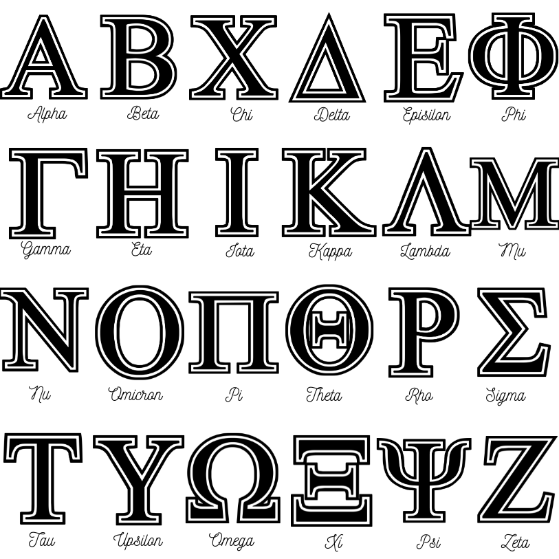 Greek Letters, Sorority or Fraternity | ENGRAVED | Door Mat