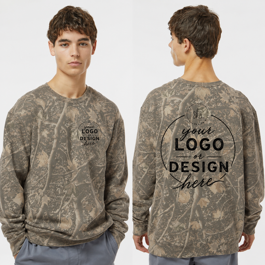 CUSTOM LOGO | Unisex Camo Crewneck [INDEPENDENT TRADING CO.]