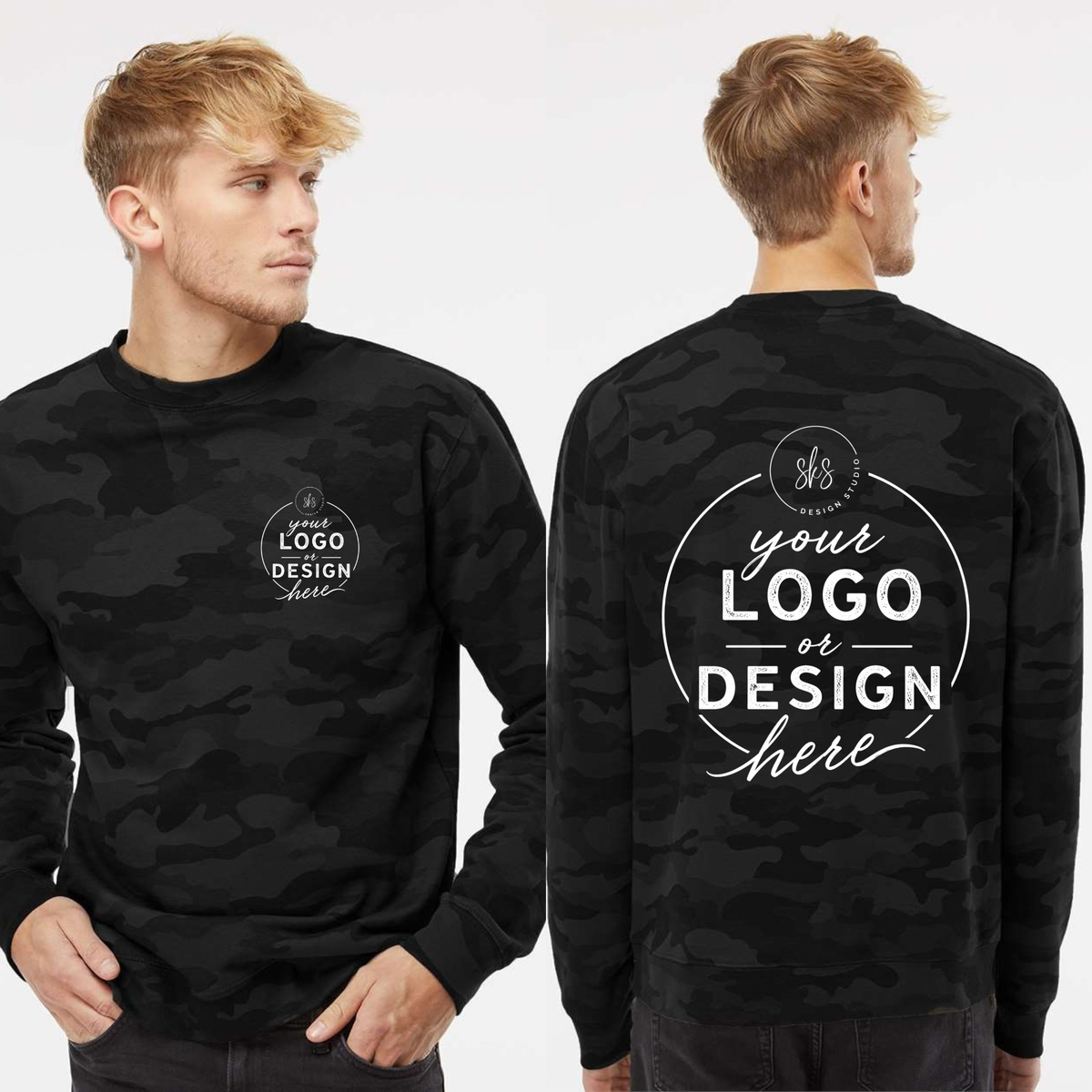 CUSTOM LOGO | Unisex Camo Crewneck [INDEPENDENT TRADING CO.]