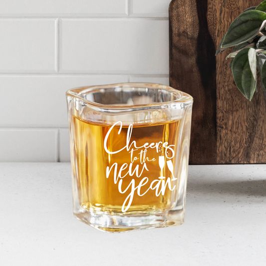 Cheers to the New Year | ENGRAVED | 2oz Square Shot Glass