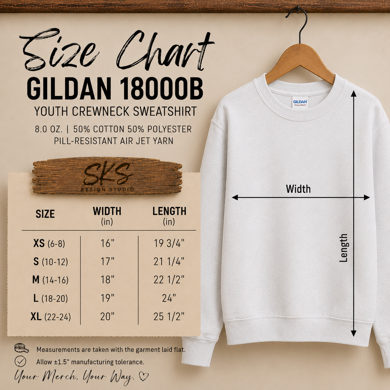 CUSTOM LOGO | Youth Crewneck Sweatshirt [GILDAN]