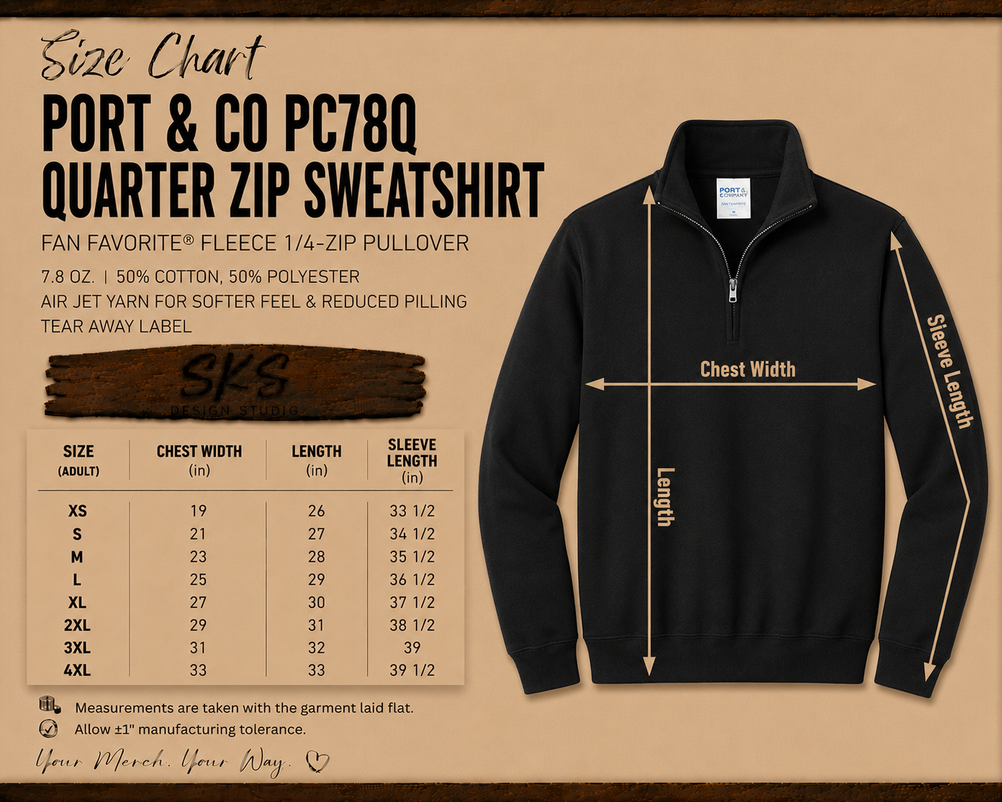 CUSTOM LOGO | Unisex Quarter-Zip Sweatshirt [PORT & CO]