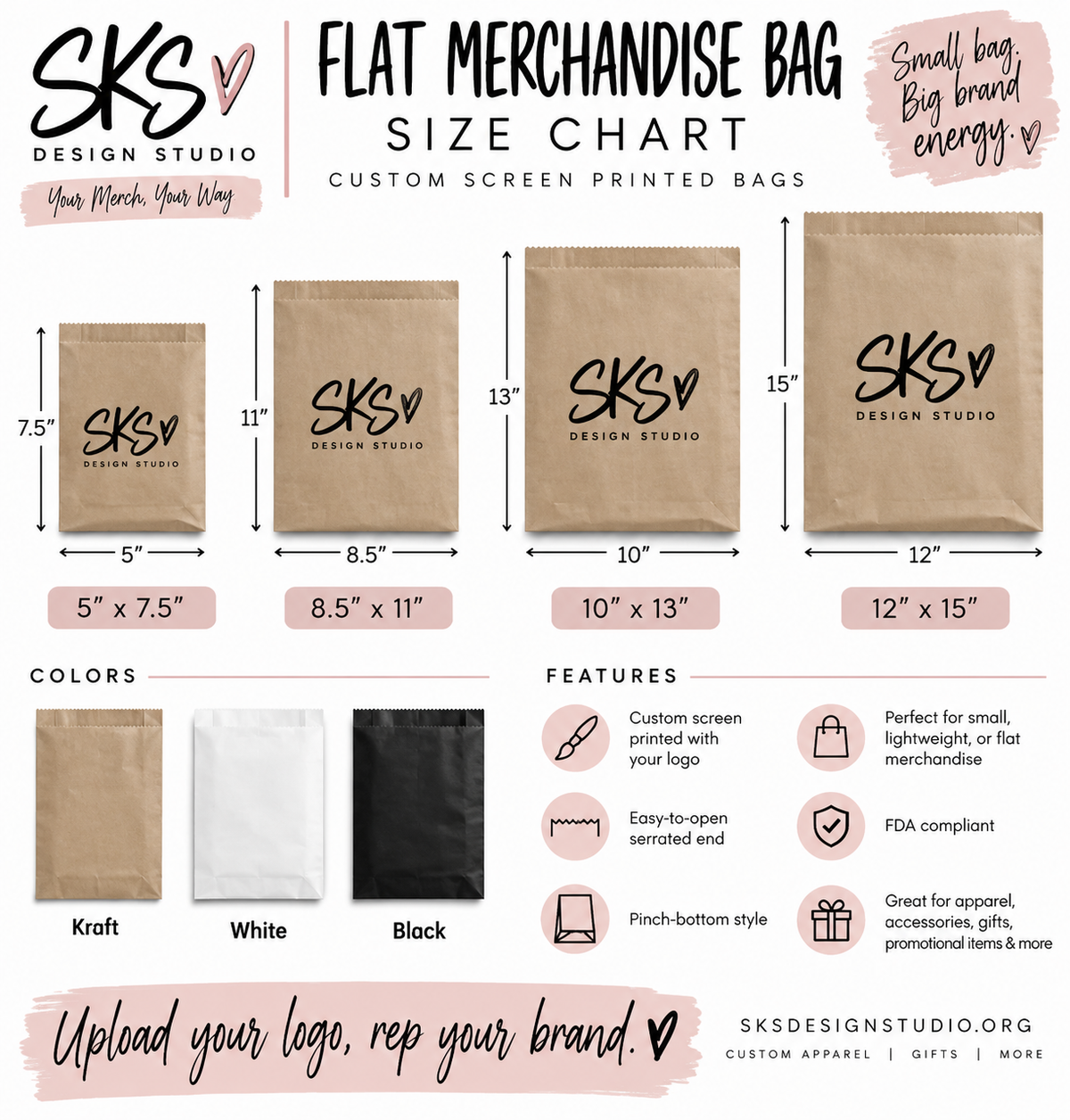 CUSTOM LOGO | Flat Merchandise Bag